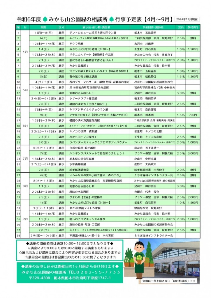 令和6年度みかも山公園緑の相談所行事予定表2024年12月現在_page-0001